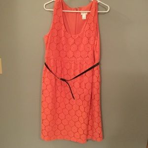 Maternity lace flower dress in coral!
